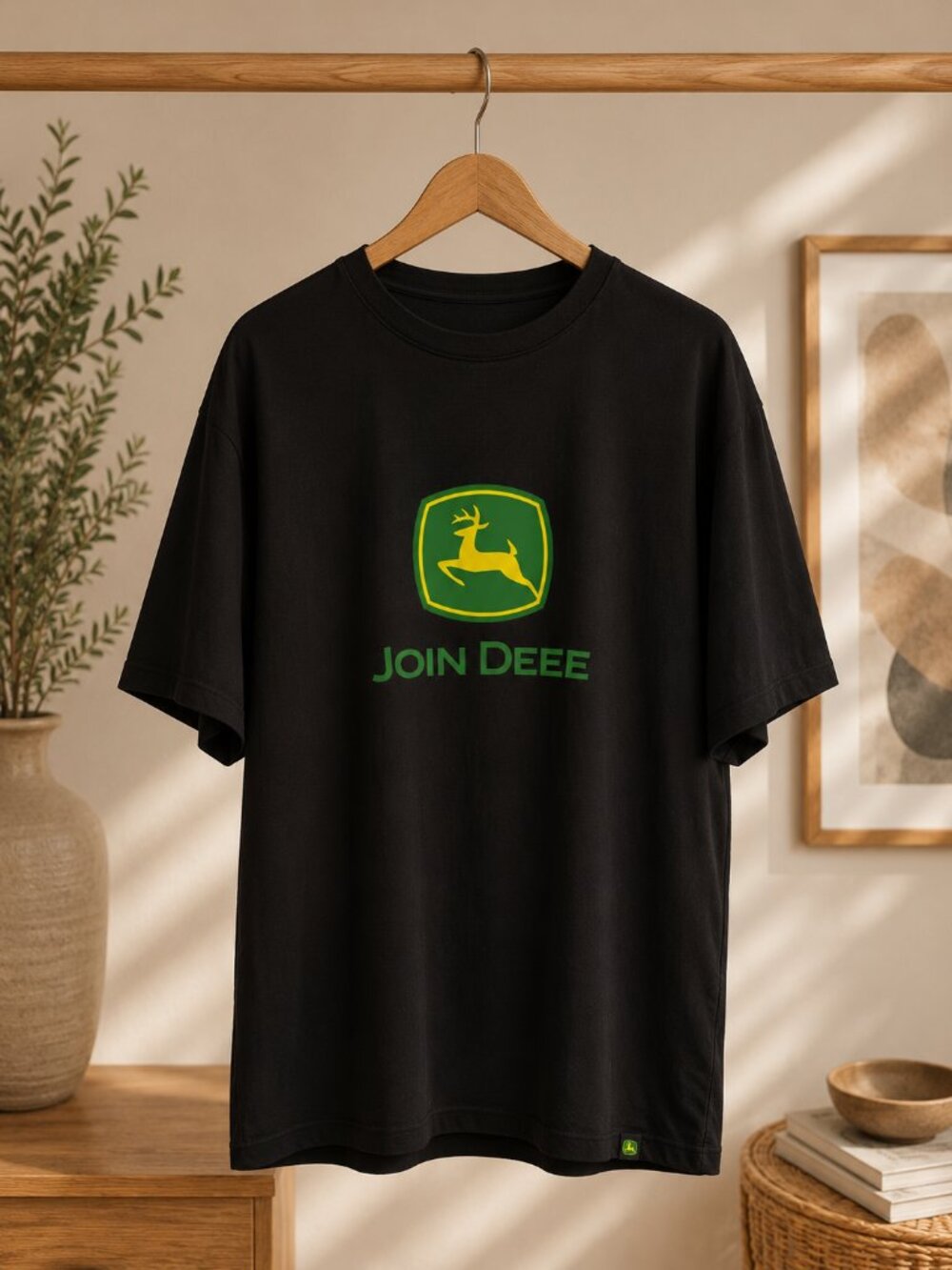 John Deere Men's Graphic Logo T-Shirt Black Green Short Sleeve 2XL